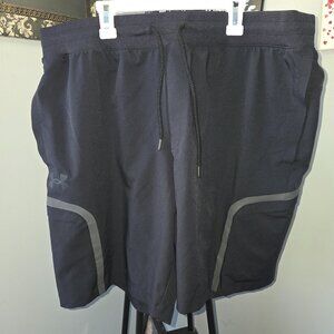 2x Under Armour Black Shorts w/ Side Zipper Pockets